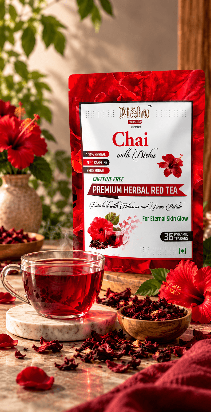 Dishu Masala Premium Herbal Red Tea